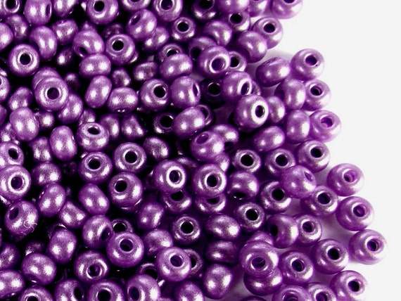 20gr 6/0 Preciosa Czech Glass Seed Beads Metallic Light Purple 6SB056 