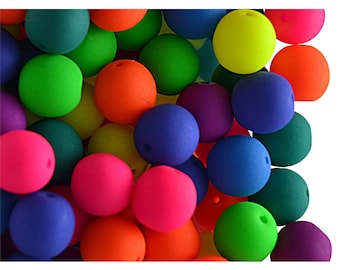 30 Stück 8 mm Tschechische Glas Runde Pressperlen ESTRELA NEON (UV Active) Mix (nr25100-8)