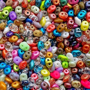 20g Czech 2-Hole Seed Beads SuperDuo 2.5x5mm Mix (rk2000)