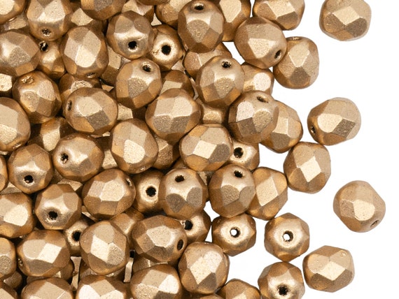 3mm Round Aztec Gold Czech Glass Beads, 01710 50 Beads 