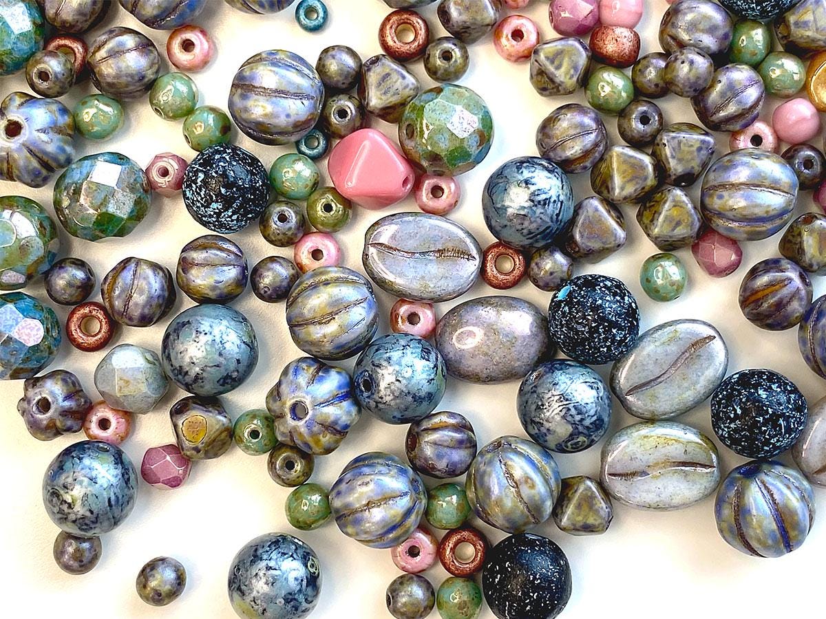 Lot De Perles En Verre ARCTIC MIX - Tailles 6 à 18 Mm, Fabrication République Tchèque