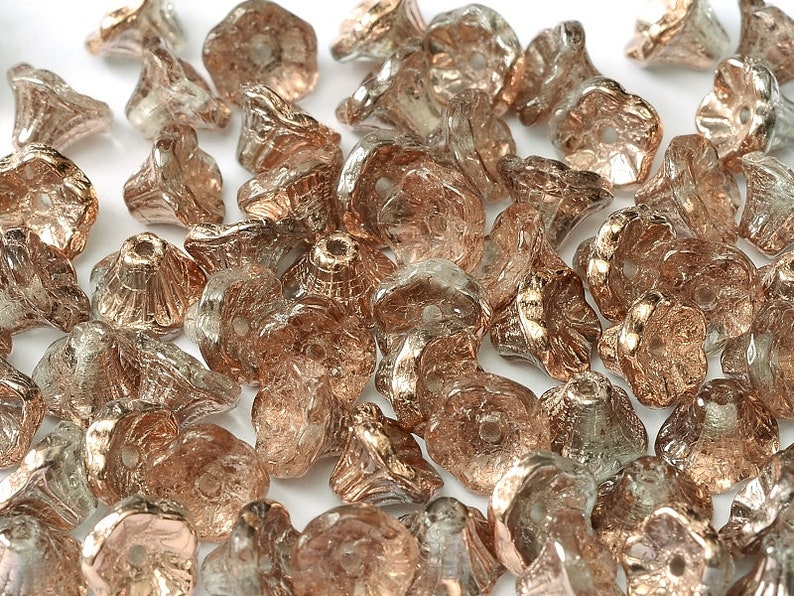 Czech Glass Crystal Capri Gold 7FLC012 50pcs Flower Cup Beads 7x5 mm