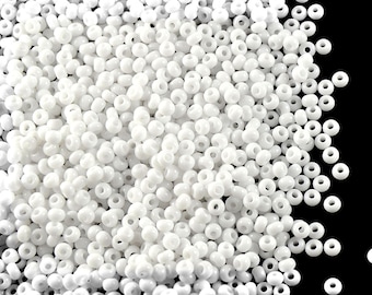 20gr 10/0 Preciosa Czech Glass Seed Beads White Opaque (10SB026)