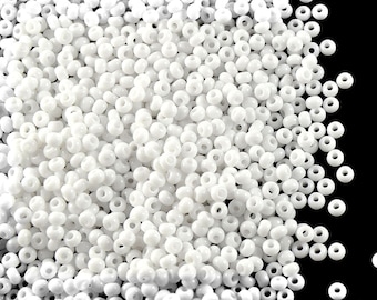 20g 10/0 Preciosa Czech Glass Seed Beads White Opaque (10SB026)