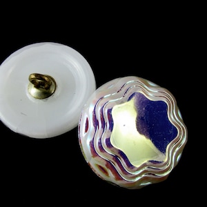 1 stuk handgemaakte kunst Tsjechisch glas knop wit AB 8&#39;&#39;, 18 mm (8BUT173)