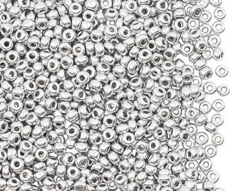 Cuentas de vidrio checo Rocailles Preciosa 9/0, 20 g, aluminio (plata mate) (9SB106)