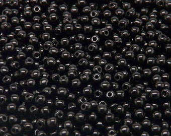 100pcs 4mm Czech Glass Pressed Beads Round Jet Black (4RP010)