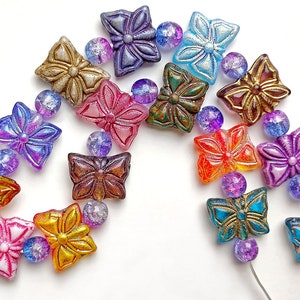 15 pcs Butterfly Beads 15x12 mm, Mix, Czech Glass BTFMIX image 5