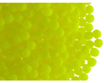 160pcs 3mm tsjechische glas ronde geperste kralen ESTRELA NEON (UV-actief) geel (nr25121-3)