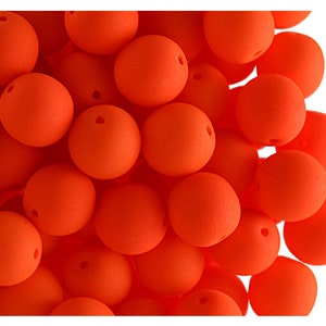 30pcs 8mm Czech Glass Round Pressed Beads ESTRELA NEON (UV Active) Orange (nr25122-8)