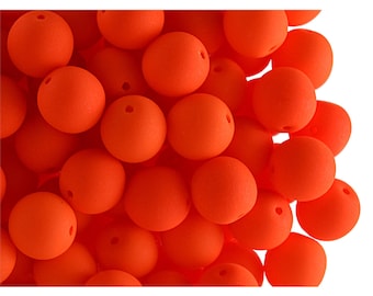 30 pcs 8 mm Perles pressées rondes en verre tchèque ESTRELA NEON (UV actif) Orange (nr25122-8)