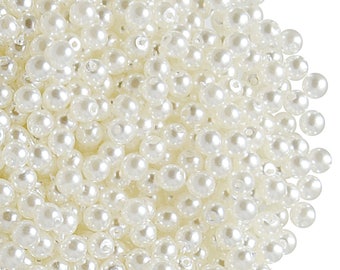 100pcs Czech Glass Pearl Beads Round 3mm White Pearl (3RPP001)