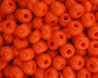 20gr 4/0 (5.3mm) Preciosa Czech Glass Seed Beads Orange Opaque (4SB001)