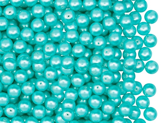 100pcs Czech Glass Pearl Beads Round 4mm Jade Green Matte (4RPP025)