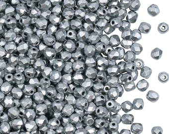 100pcs 3mm Jet Black Czech Glass Beads - Faceted Fire Polished Beads For Jewelry Making - View #9