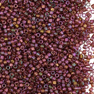 10g 11/0 Miyuki Delica, Japanese Seed Beads, Gold Red Luster (11DE051)