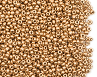 20 g de cuentas de vidrio checas Preciosa 9/0 Rocailles, oro azteca (9SB107)