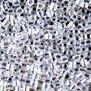 10g 10/0 Miyuki Delica, Crystal AB (DBM0051), Japanese Seed Beads (10DE036)