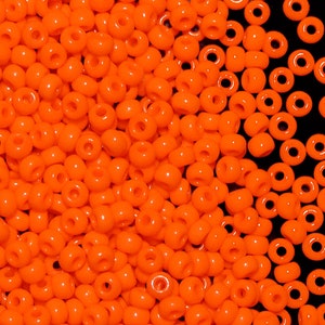 Perlas de vidrio checo Preciosa Rocailles de 20 g, tamaño 8/0, color naranja opaco (8SB014)