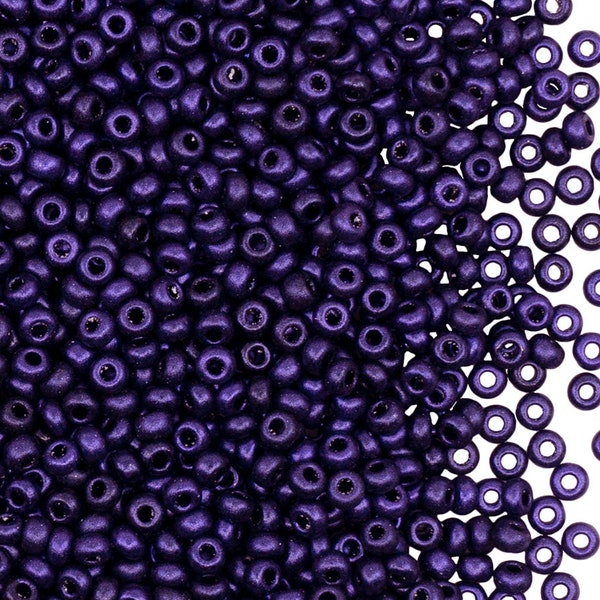 Rocailles, perles de rocailles en verre tchèque Preciosa 9/0, 20 g, violet sidéral (9SB117)