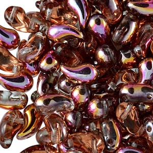 20 Stück Tschechische Pressglasperlen ZoliDuo® Linke 5 x 8 mm, Crystal Sunset (LZD010)