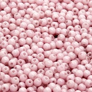 100pcs 3mm Czech Pressed Glass Beads Round Chalk Lila Luster (3RP002)