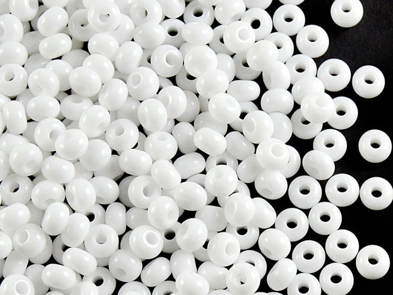 White Opaque 20g 60 Preciosa Czech Glass Seed Beads 6SB029