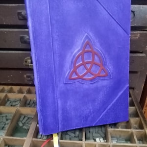 CHARMED  book of shadows-wicca-REFILLABLE-blank pages, leather  Purple