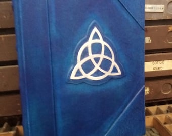 CHARMED book of shadows-wicca-REFILLABLE- puste strony, grimoire Niebieska skóra