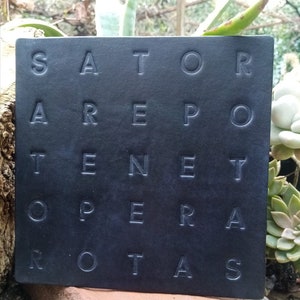 SATOR magic square- quadrato magico- genuine leather engraved