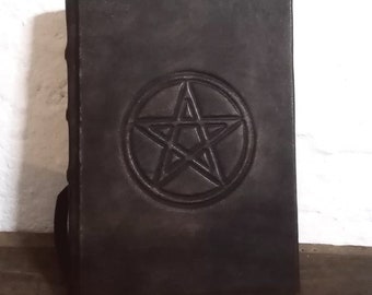 Small leather journal - engraved with pentacle