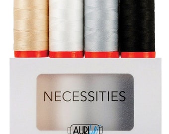 AURIFIL Necessities Collection: Four Large Spools of 100% Cotton Mako Thread 50wt