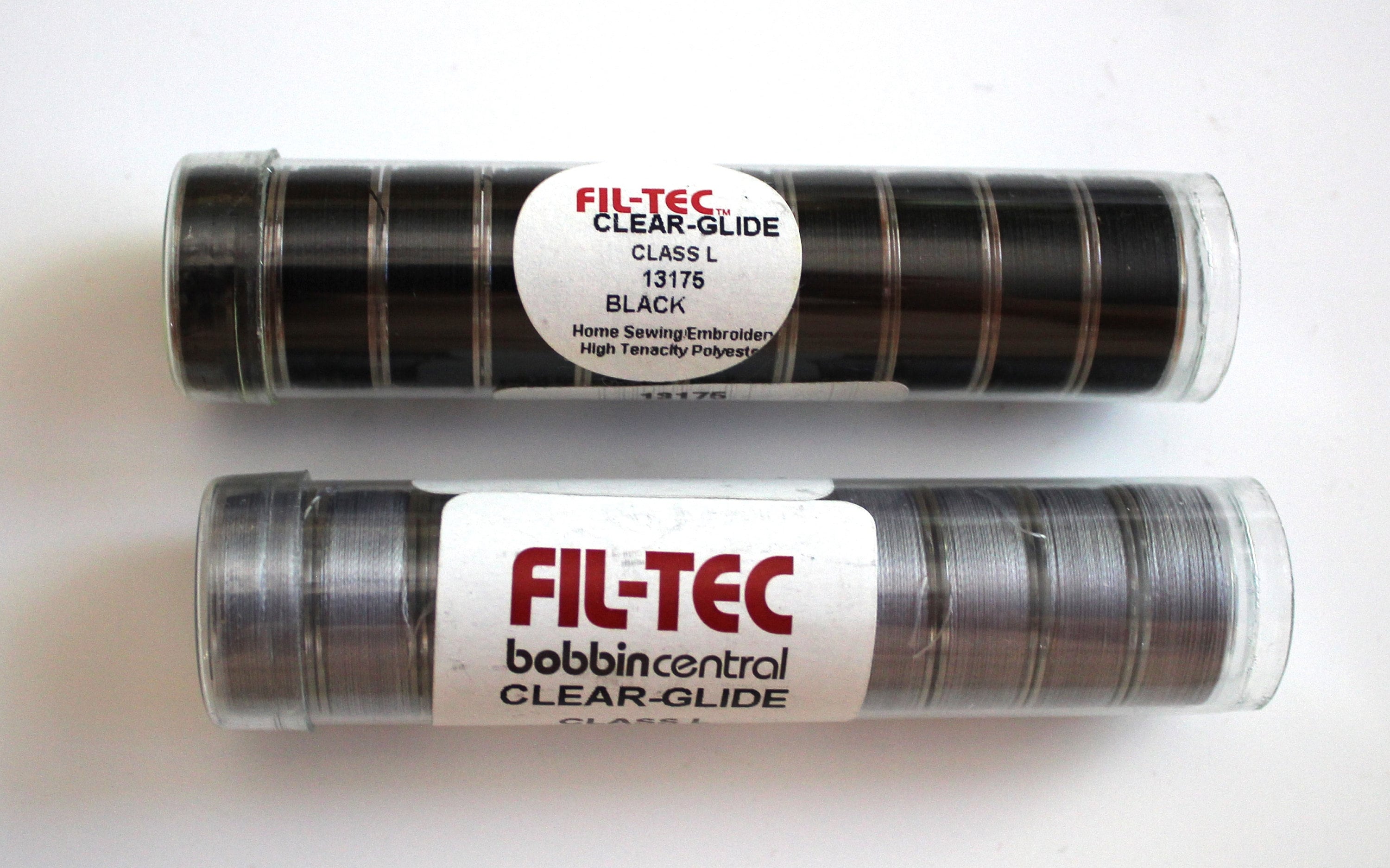 Fil-Tec Black Clear Glide Class 15 Bobbins | Polyester | Solid Thread