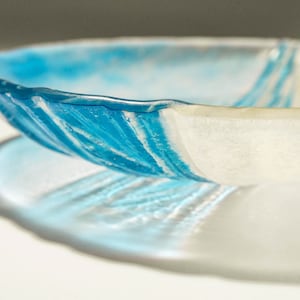 Beach Fruit Bowl 29cm(11.5&quot;), Blue Fused Glass Bowl, Decorative Bowl, Beach House Decor, seaside gifts, gift for couple, new home gift