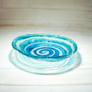 glass fruit bowl, turquoise glass bowl	blue glass bowl,	fused glass bowl,	art glass bowl,	handmade bowl,	table centerpiece	decorative bowl,	art bowl,	handmade glass plate,	glass plate,	coffee table decor,	key bowl