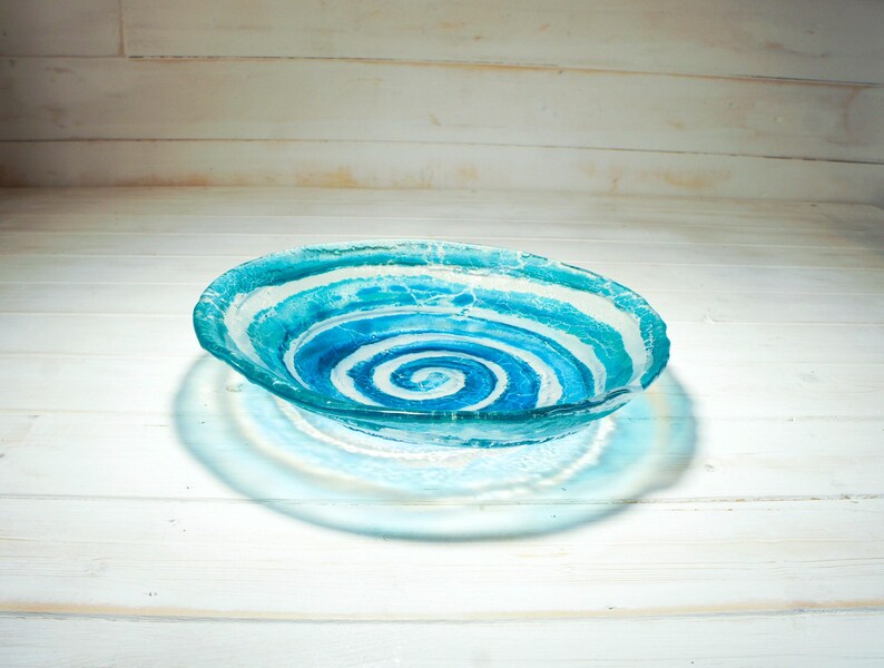 glass fruit bowl, turquoise glass bowl	blue glass bowl,	fused glass bowl,	art glass bowl,	handmade bowl,	table centerpiece	decorative bowl,	art bowl,	handmade glass plate,	glass plate,	coffee table decor,	key bowl