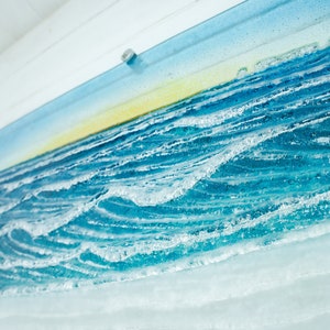 Extra Large Art
Panoramic Wall Art
Blue Teal Sunset
Wave Wall Art
3D art
sea glass art
textured art
wall sculpture
glass wall panel
landscape wall art
modern 3d art
living room decor
turquoise sailing