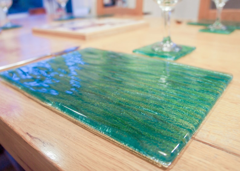 1 Placemat 1 Coaster Seabed Turquoise Placemat 30x20cm11 Etsy UK