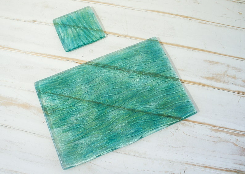 1 Placemat 1 Coaster Seabed Turquoise Placemat 30x20cm11 Etsy UK