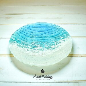 paradise beach fused glass decorative bowl 20cm / 8"