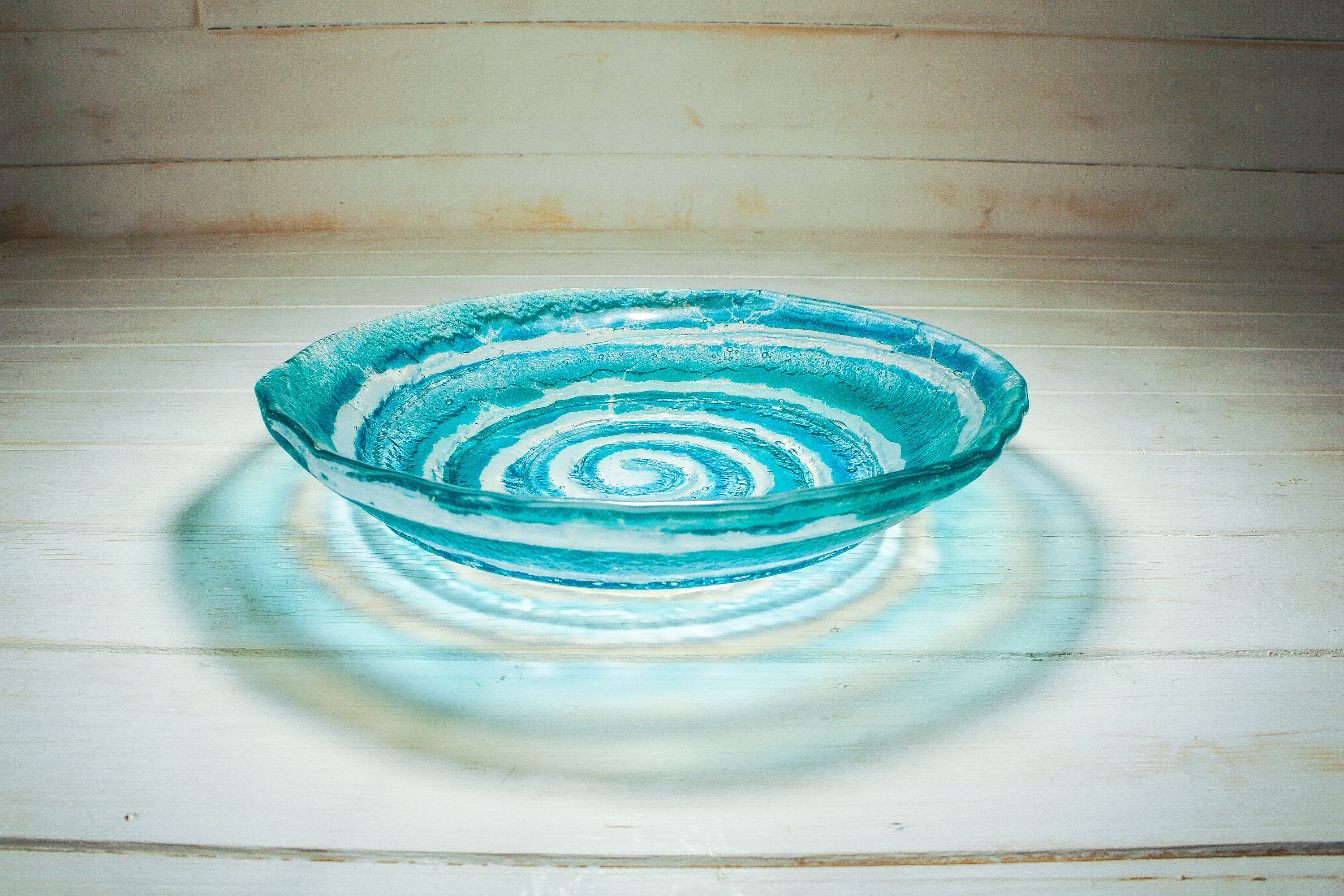 Cake stand glass turquoise - Etsy 日本