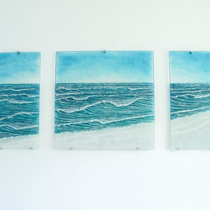 extra large wall art
teal fused glass
triptych wall art
textured wall art
gallery wall
3 piece wall art
set of 3 prints
wall art set
living room decor
sculpture sea glass
wall hanging
glass wall panels
blue wall sculpture