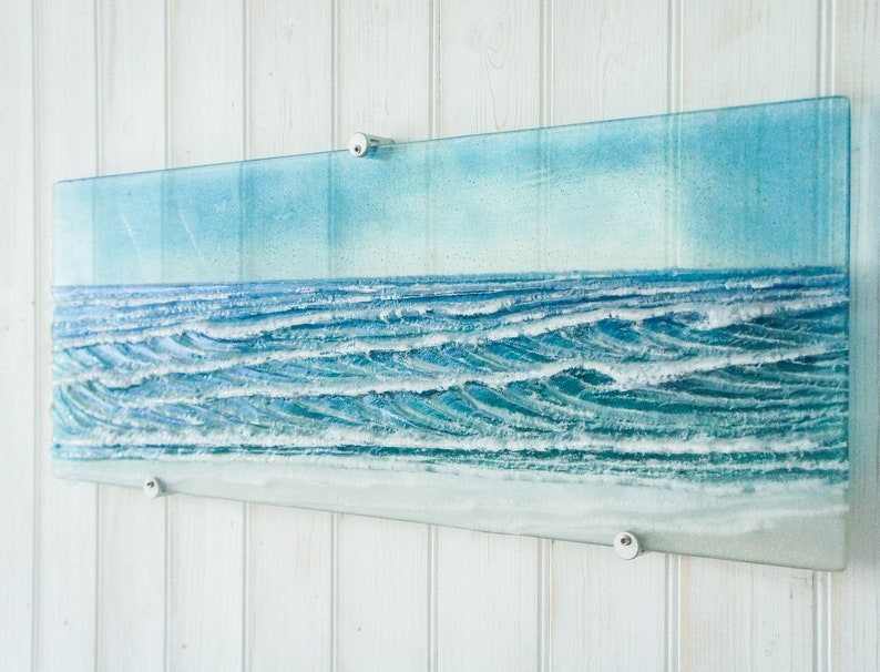 Large Panoramic Wave
fused glass wall art
teal turquoise
blue ocean
wall panel
glass sculpture
bedroom wall art
landscape wall art
sea glass art
surfing sailing
nautical gift
textured wall art
glass art wall decor
