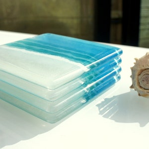 4 Beach Glass Coasters Free UK Shipping Set of 4 Coasters - Etsy