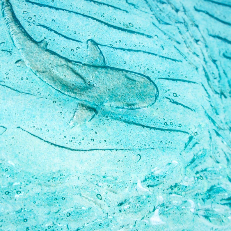 shark silver paradise triptych 3 piece wall art fused glass
wall art set
set of 3 prints
extra large wall art
3 piece wall art
teal fused glass
sea glass art
teal wall decor
textured wall art
wall panel sculpture
turquoise aqua art
3d abstract art
shark wall art