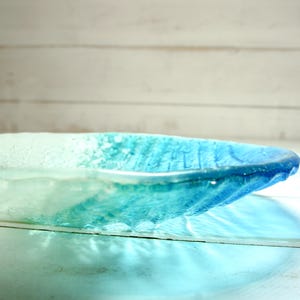 paradise beach fused glass decorative bowl 20cm / 8"