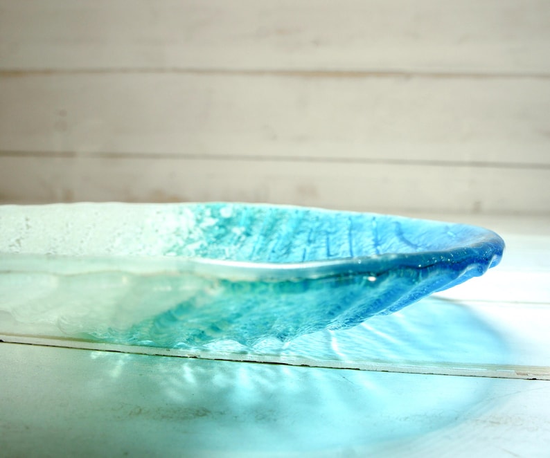 paradise beach fused glass decorative bowl 20cm / 8"