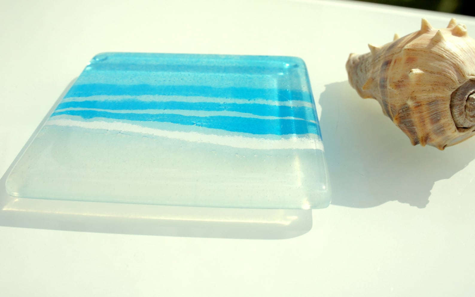 4 Blue Beach Glass Coasters FREE UK SHIPPING 1 Set of 4 - Etsy