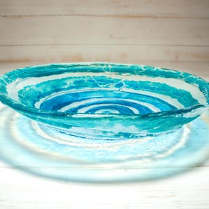 glass fruit bowl, turquoise glass bowl	blue glass bowl,	fused glass bowl,	art glass bowl,	handmade bowl,	table centerpiece	decorative bowl,	art bowl,	handmade glass plate,	glass plate,	coffee table decor,	key bowl