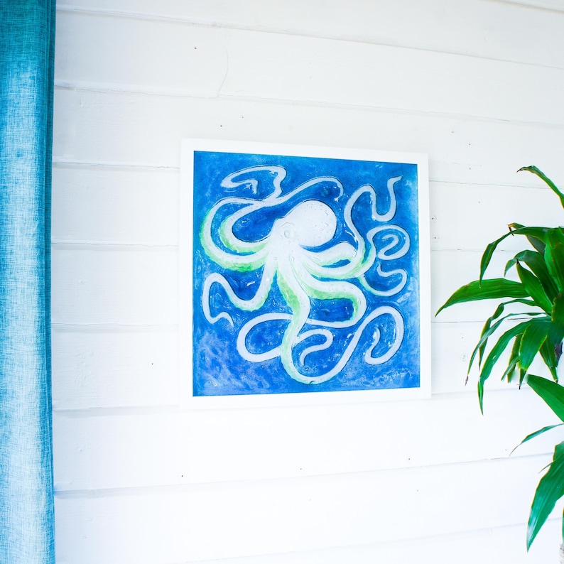 framed fused glass
fused glass wall art
Octopus Glass Art
extra lage wall art
glass wall decor
office wall art
framed picture
bathroom decor
wall hanging
art prints
new home gift
sea glass art
blue wall art
bathroom pictures
